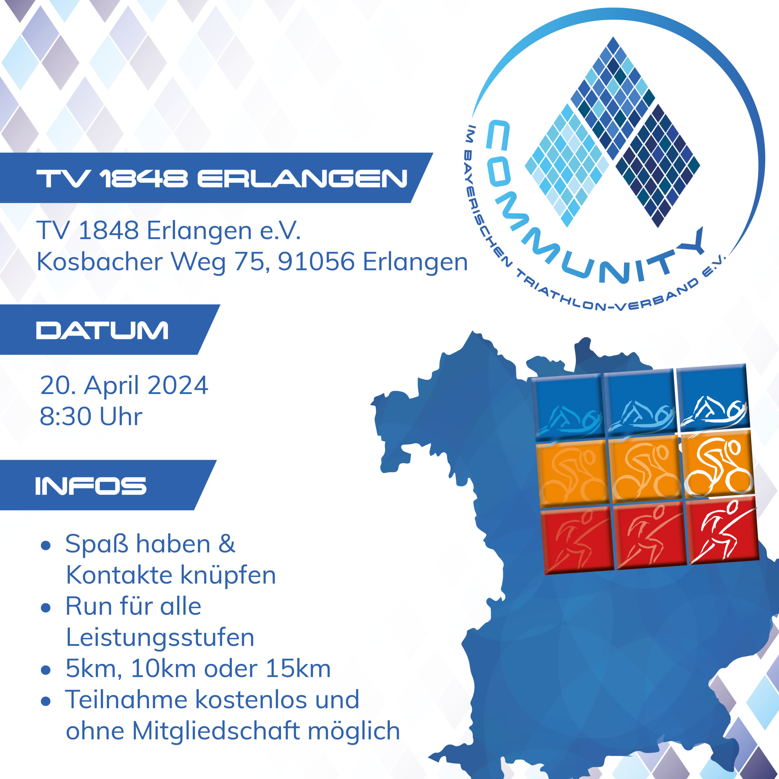 Werbung zum BTV Community Event in Erlangen
