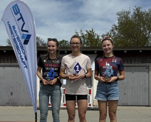 Drei Frauen mit Pokal